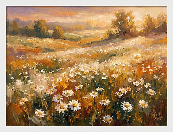 Daisy Meadow At Dusk
