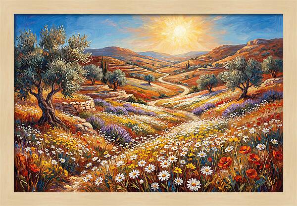 Daisyfilled Mediterranean Landscape