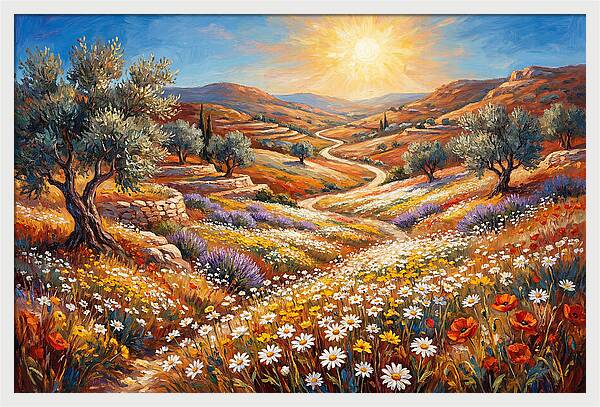 Daisyfilled Mediterranean Landscape
