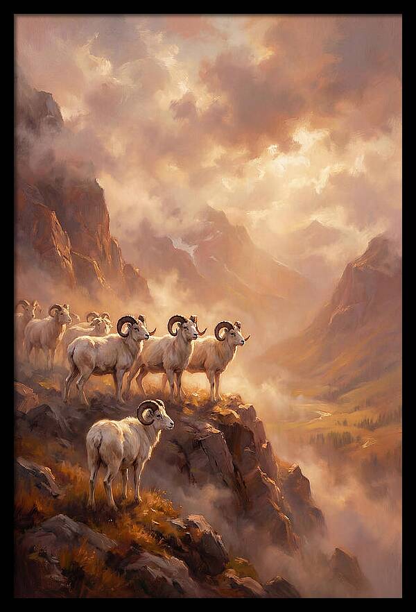 Dall Sheep In Landscape