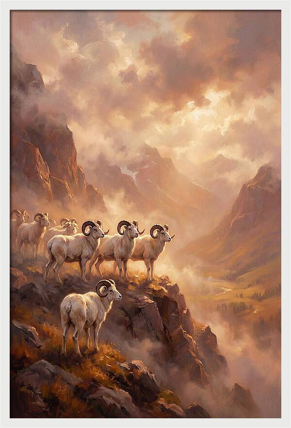 Dall Sheep In Landscape