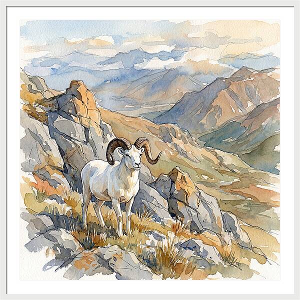Dall Sheep In Majestic Landscape