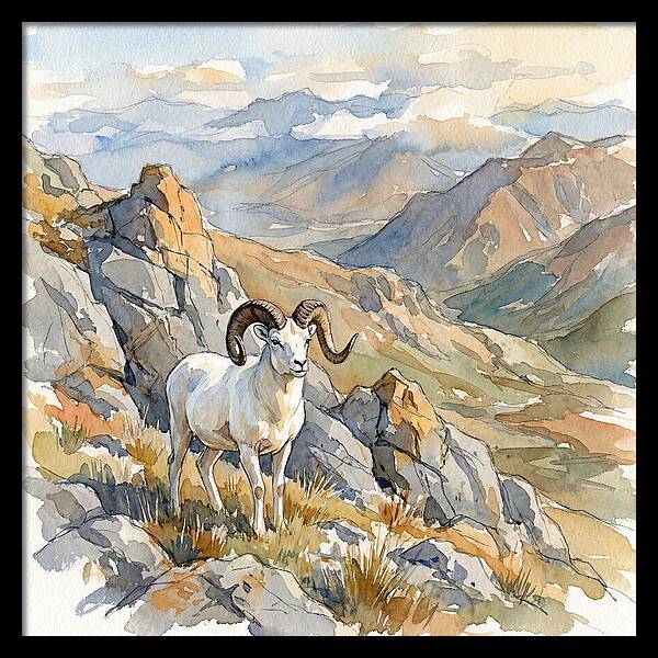 Dall Sheep In Majestic Landscape