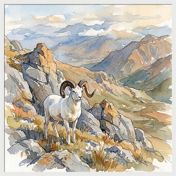 Dall Sheep In Majestic Landscape