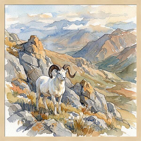 Dall Sheep In Majestic Landscape