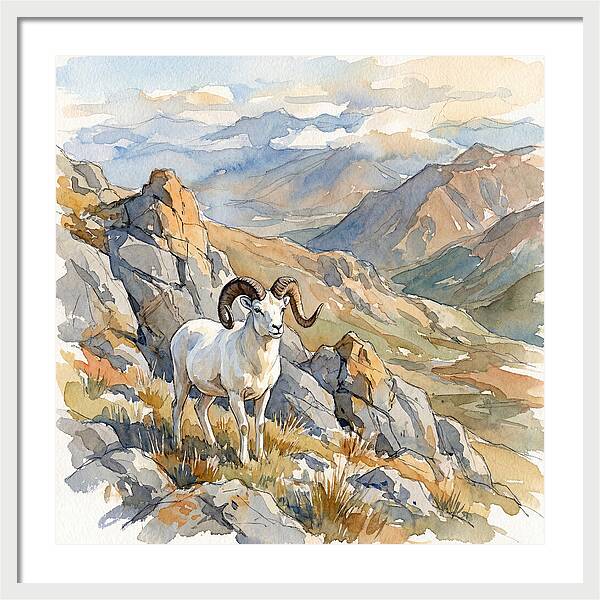 Dall Sheep In Majestic Landscape