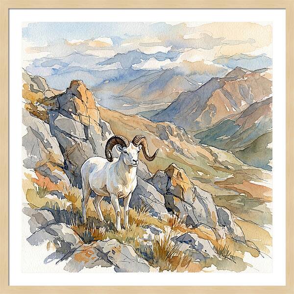 Dall Sheep In Majestic Landscape