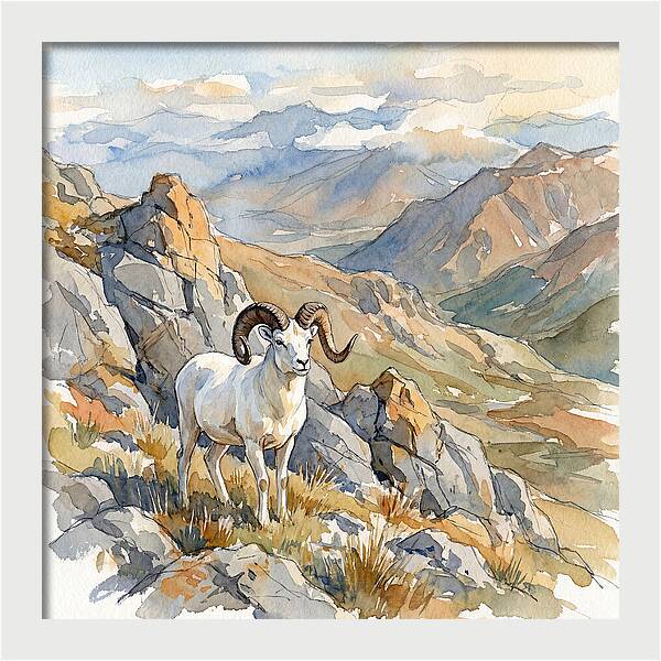 Dall Sheep In Majestic Landscape