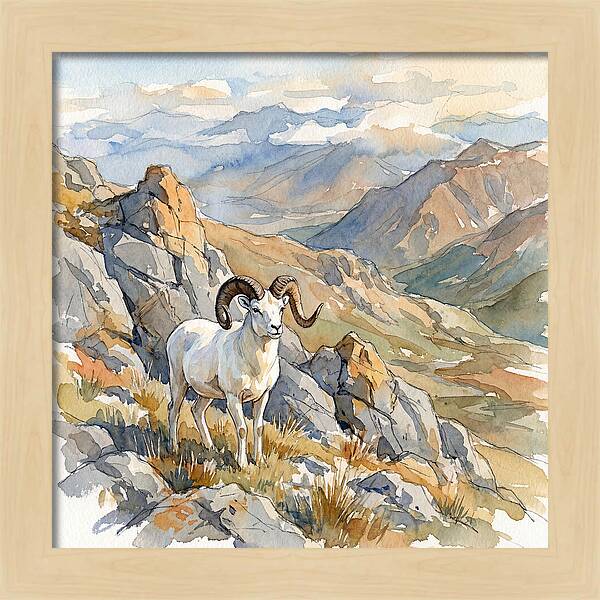 Dall Sheep In Majestic Landscape