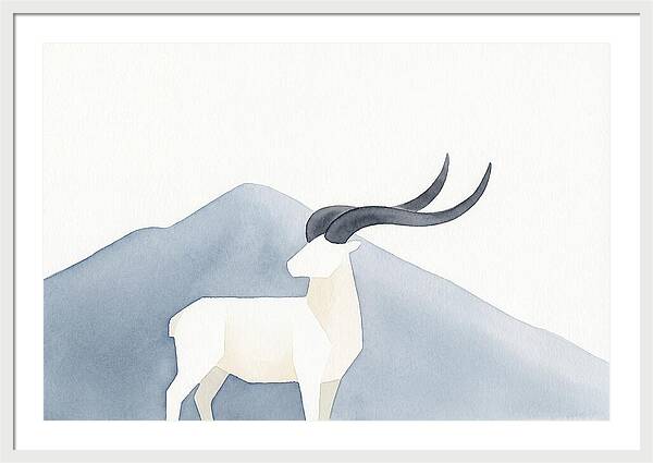 Dall Sheep In Minimalist Landscape
