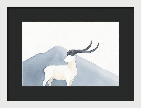Dall Sheep In Minimalist Landscape