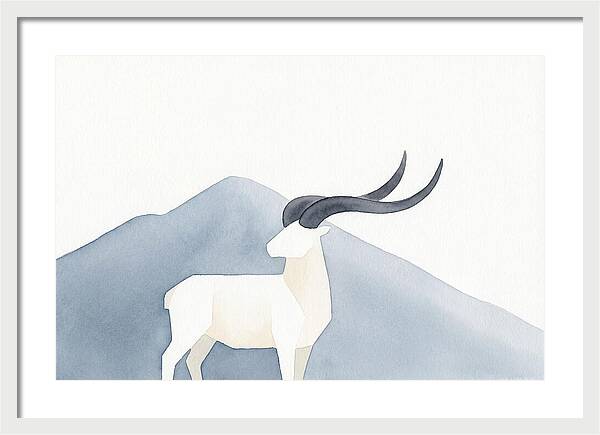 Dall Sheep In Minimalist Landscape