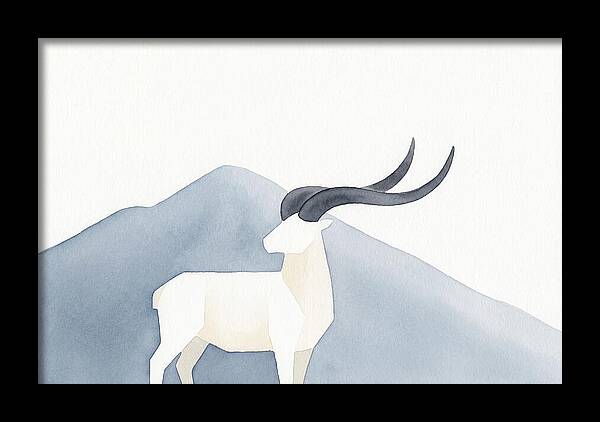 Dall Sheep In Minimalist Landscape