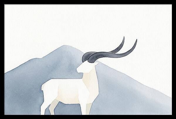 Dall Sheep In Minimalist Landscape