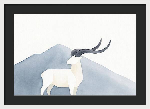 Dall Sheep In Minimalist Landscape
