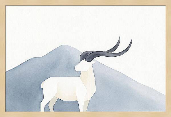 Dall Sheep In Minimalist Landscape