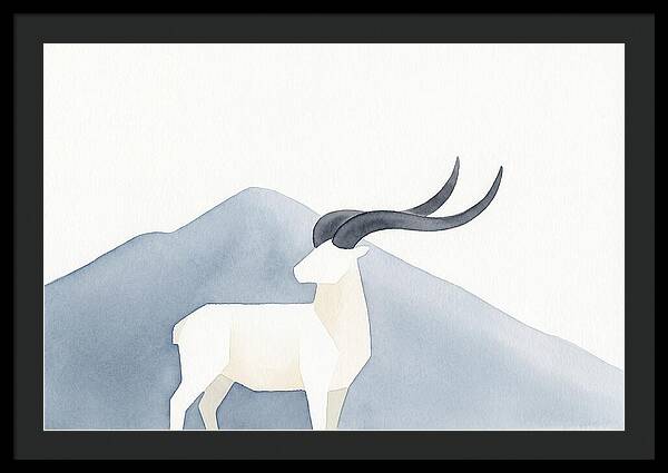 Dall Sheep In Minimalist Landscape