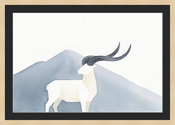 Dall Sheep In Minimalist Landscape
