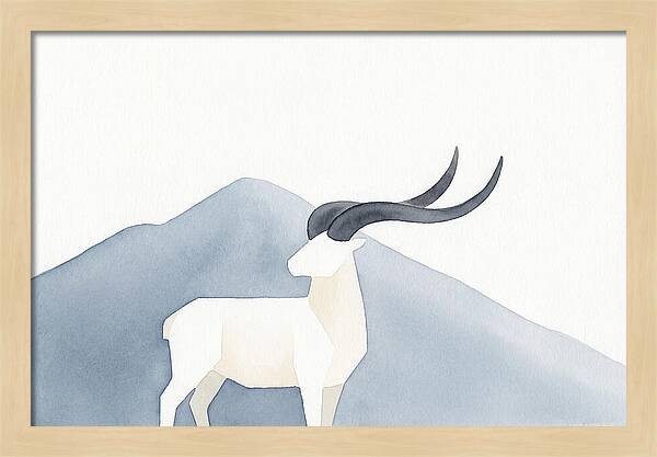 Dall Sheep In Minimalist Landscape