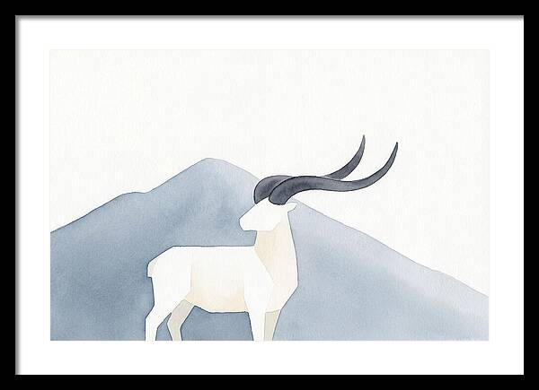 Dall Sheep In Minimalist Landscape