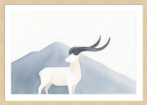 Dall Sheep In Minimalist Landscape