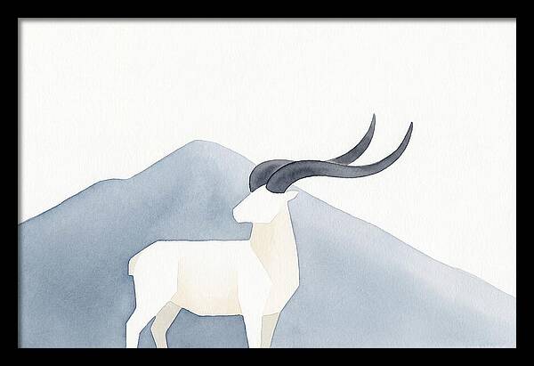 Dall Sheep In Minimalist Landscape