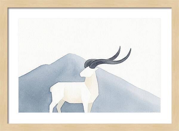 Dall Sheep In Minimalist Landscape