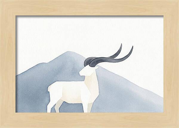 Dall Sheep In Minimalist Landscape