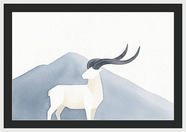 Dall Sheep In Minimalist Landscape