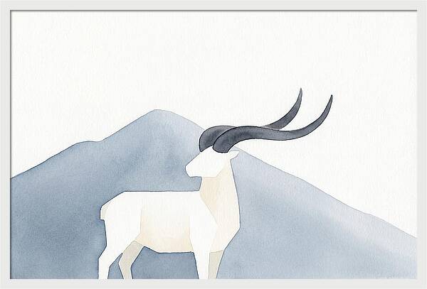 Dall Sheep In Minimalist Landscape