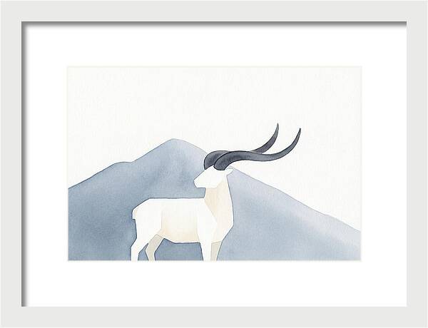 Dall Sheep In Minimalist Landscape