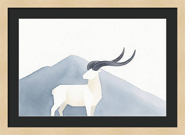 Dall Sheep In Minimalist Landscape