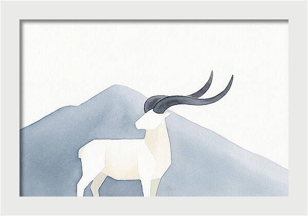 Dall Sheep In Minimalist Landscape