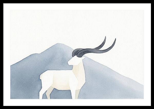 Dall Sheep In Minimalist Landscape