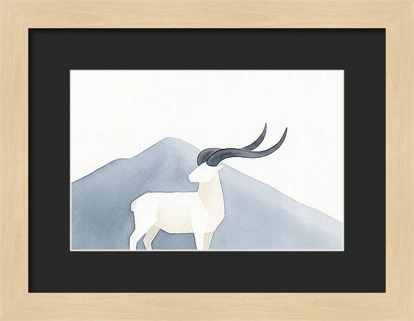 Dall Sheep In Minimalist Landscape