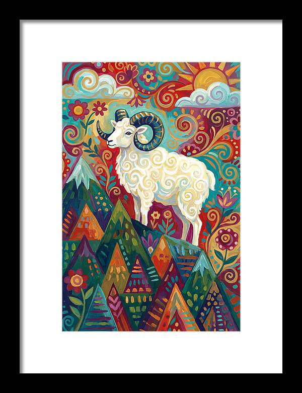 Dall Sheep In Vibrant Landscape
