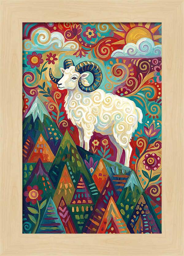 Dall Sheep In Vibrant Landscape