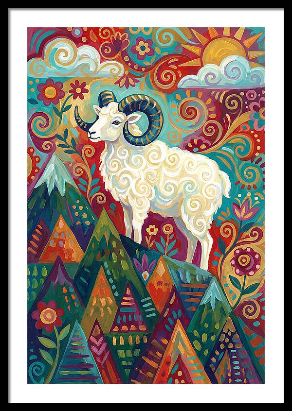Dall Sheep In Vibrant Landscape