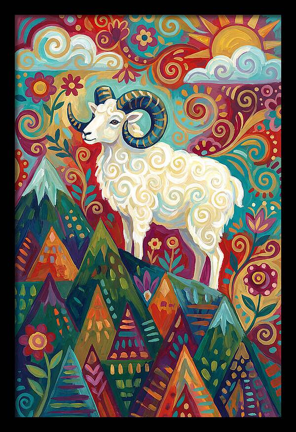 Dall Sheep In Vibrant Landscape