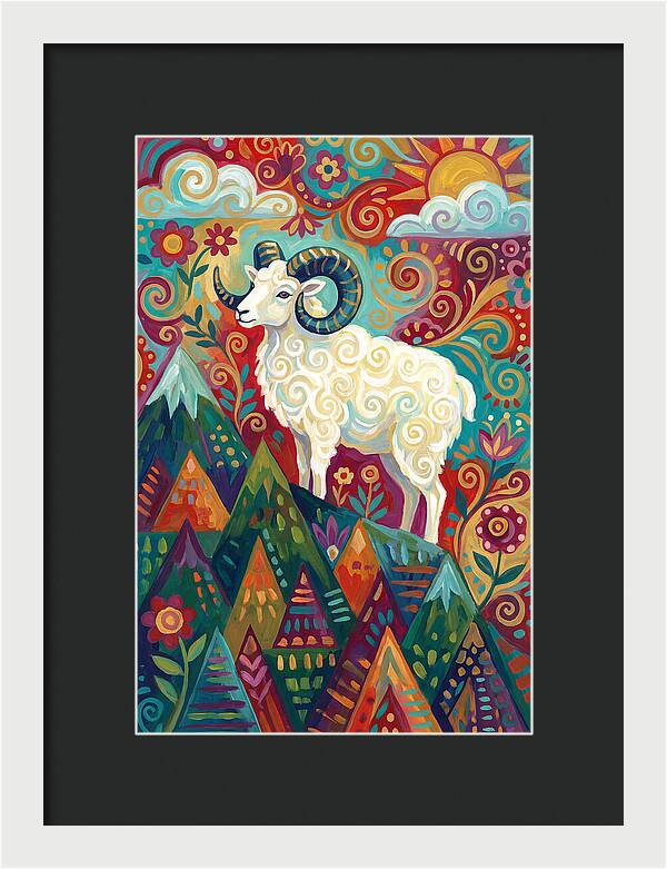 Dall Sheep In Vibrant Landscape