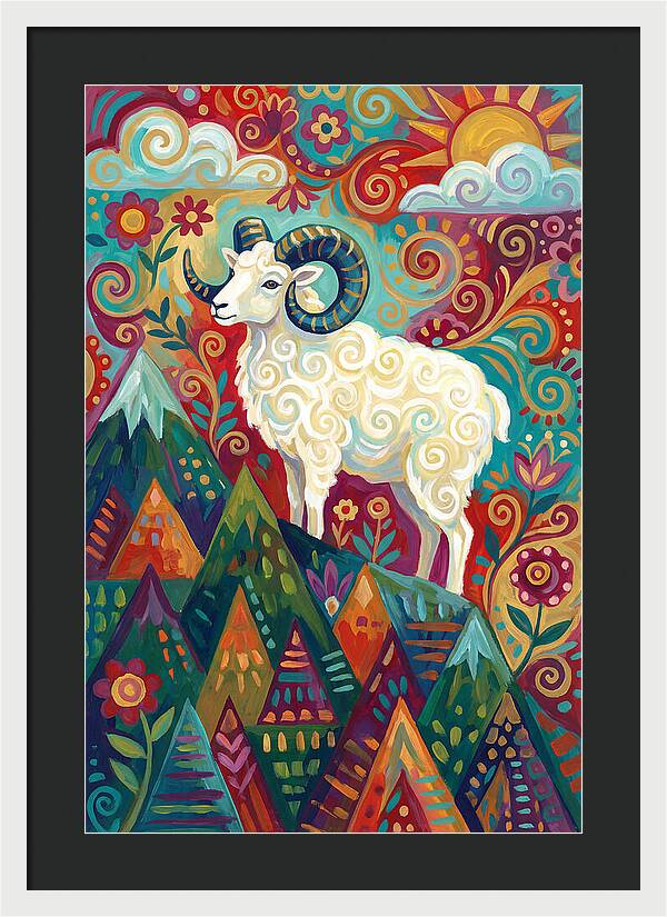 Dall Sheep In Vibrant Landscape