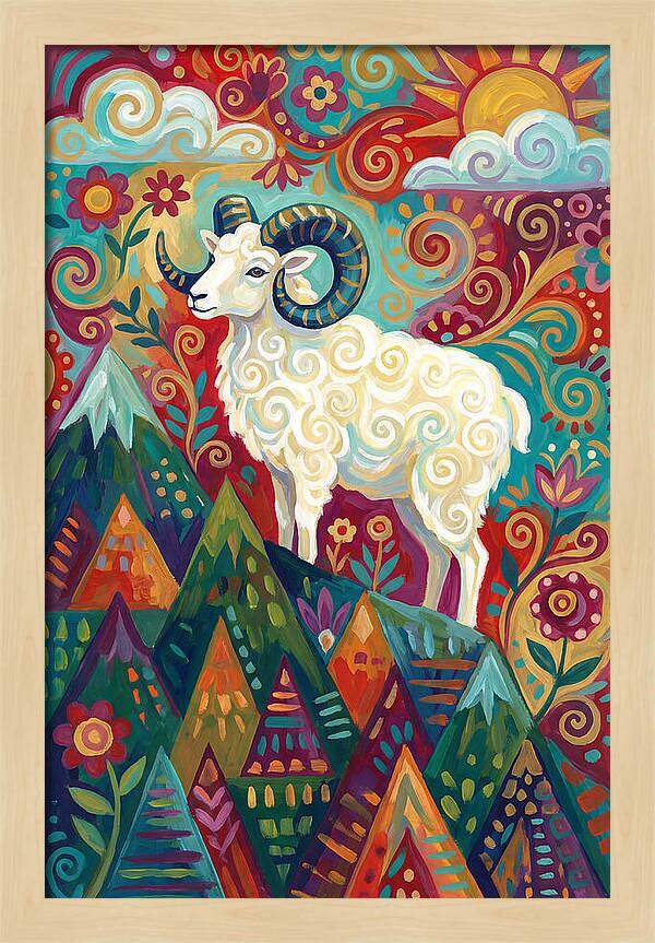 Dall Sheep In Vibrant Landscape