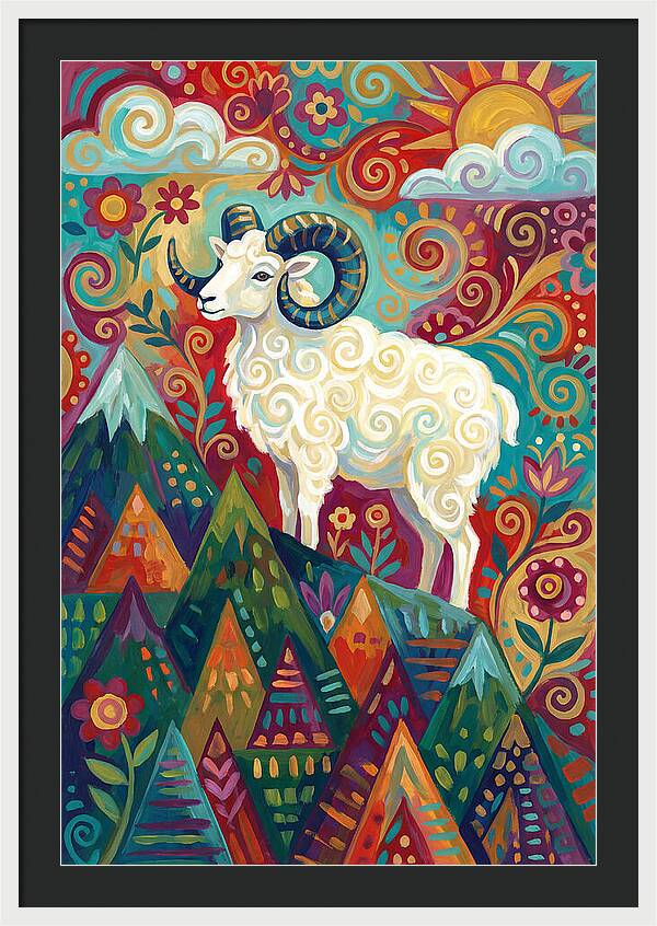 Dall Sheep In Vibrant Landscape