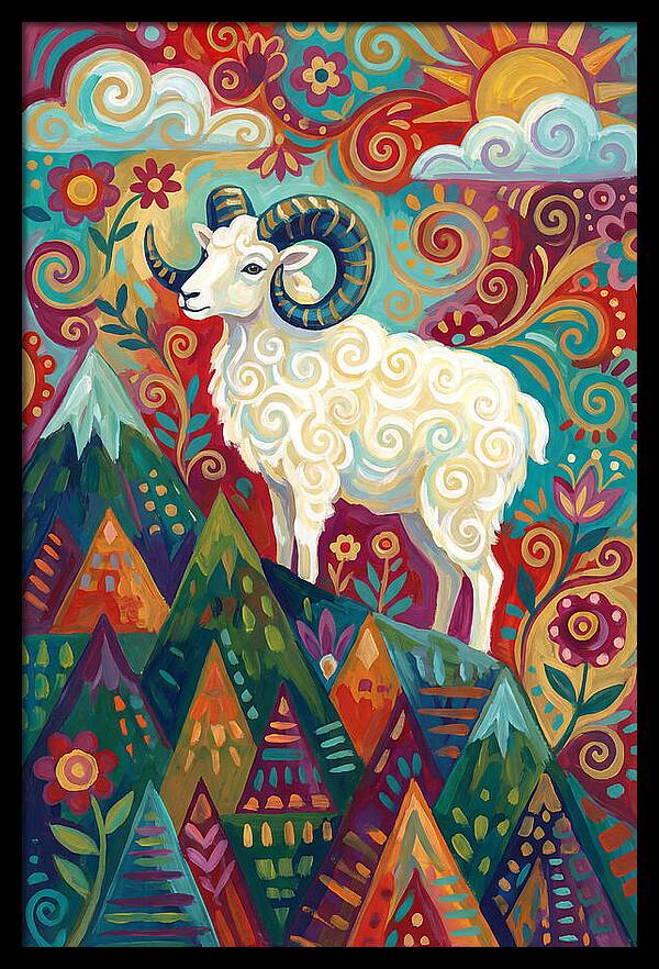Dall Sheep In Vibrant Landscape