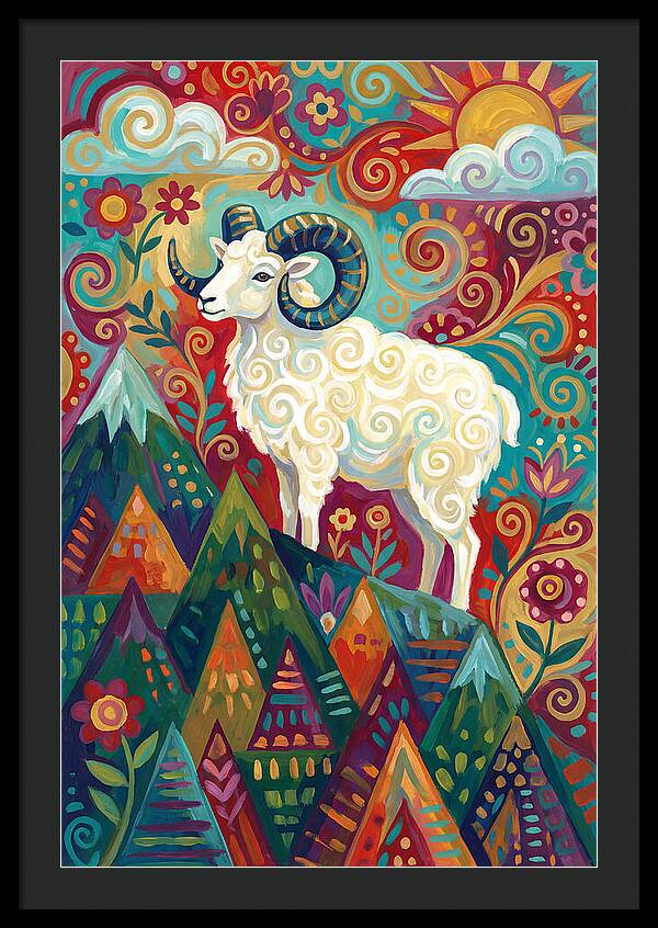 Dall Sheep In Vibrant Landscape