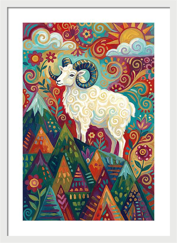Dall Sheep In Vibrant Landscape