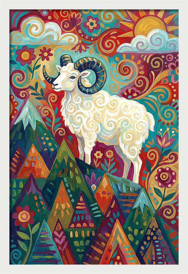 Dall Sheep In Vibrant Landscape