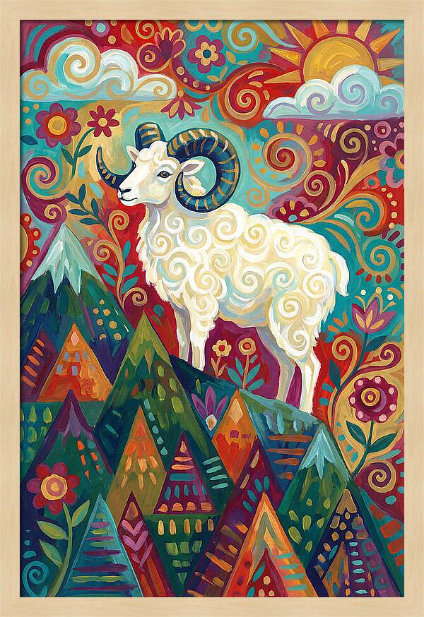 Dall Sheep In Vibrant Landscape