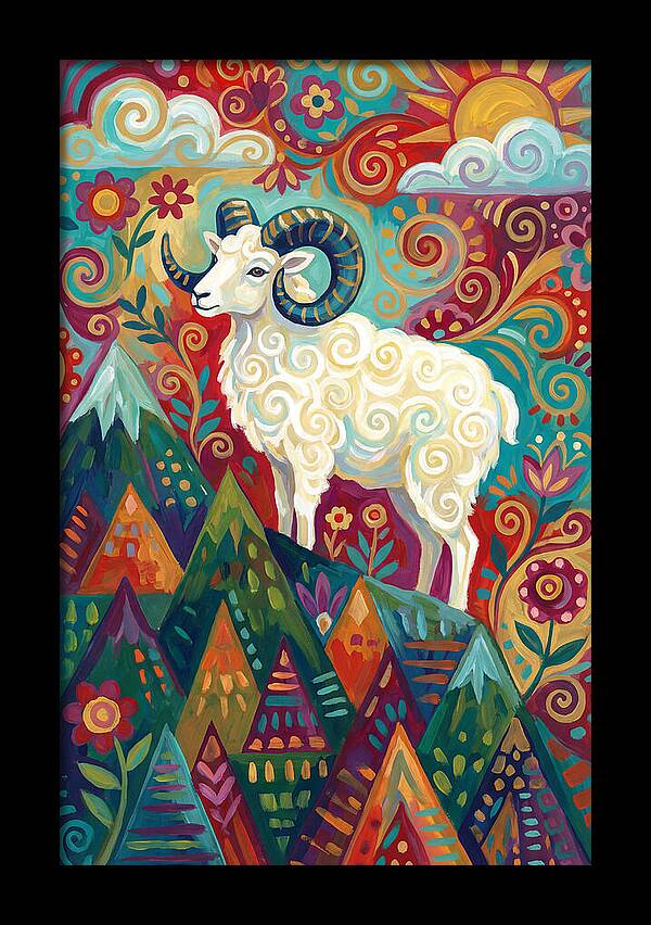 Dall Sheep In Vibrant Landscape