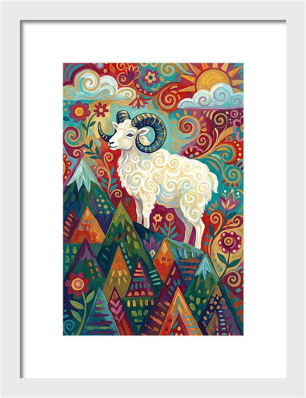 Dall Sheep In Vibrant Landscape